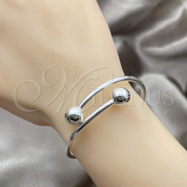Sterling Silver Jewelry — Individual Bangle Ball Design Polished 07. 04 MM — alternate product view — SKU 151800 | Plata 925 joyería — Individual Bangle Ball diseño pulido 07. 04 MM — SKU 151800
