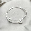 Sterling Silver Individual Bangle, Ball Design, Polished, Silver Finish, 07.409.0004 (04 MM Thickness, One size fits all)