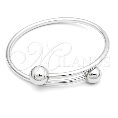 Sterling Silver Individual Bangle, Ball Design, Polished, Silver Finish, 07.409.0004 (04 MM Thickness, One size for wholesale, main product view