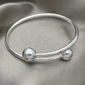 Sterling Silver Jewelry — Individual Bangle Ball Design Polished 07. 04 MM — main product view — SKU 151800 | Plata 925 joyería — Individual Bangle Ball diseño pulido 07. 04 MM — SKU 151800