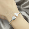 Sterling Silver Individual Bangle, Heart Design, Polished, Silver Finish, 07.409.0007 (04 MM Thickness, One size fits all)