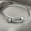 Sterling Silver Individual Bangle, Ball Design, Polished, Silver Finish, 07.409.0008