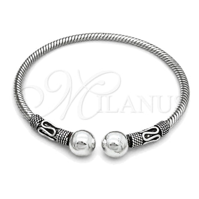 Sterling Silver Individual Bangle, Ball Design, Polished, Silver Finish, 07.409.0009 (04 MM Thickness, One size for wholesale, main product view