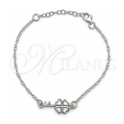 Sterling Silver Fancy Bracelet, key Design, Polished, Silver Finish, 03.392.0023.07 (7 Inches Length)
