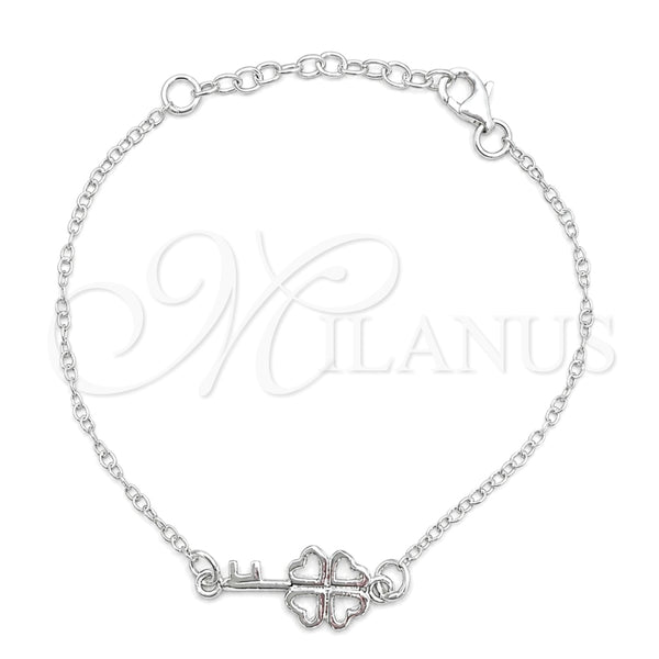 Sterling Silver Fancy Bracelet, key Design, Polished, Silver Finish, 03.392.0023.07 (7 Inches Length)