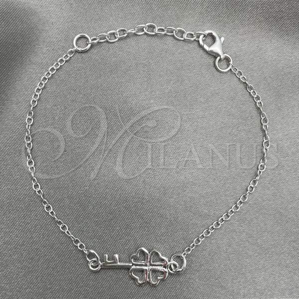 Sterling Silver Fancy Bracelet, key Design, Polished, Silver Finish, 03.392.0023.07 (7 Inches Length)