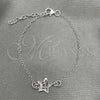 Sterling Silver Fancy Bracelet, Star Design, Polished, Silver Finish, 03.392.0024.07 (7 Inches Length)