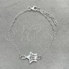 Sterling Silver Fancy Bracelet, Star Design, Polished, Silver Finish, 03.392.0024.07 (7 Inches Length)