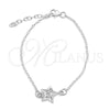 Sterling Silver Fancy Bracelet, Star Design, Polished, Silver Finish, 03.392.0024.07 (7 Inches Length)