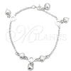Sterling Silver Charm Bracelet, Heart Design, Polished, Silver Finish, 03.397.0007.07 (7 Inches Length)