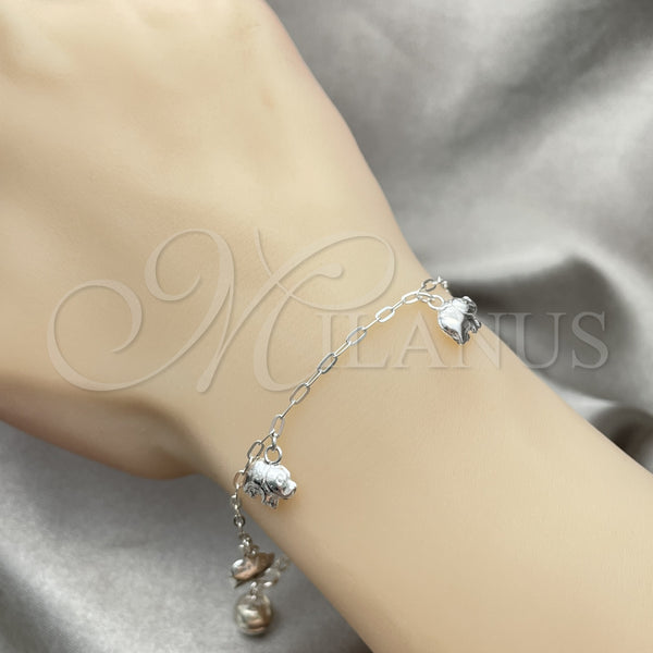 Sterling Silver Bracelet — Charm Bracelet Elephant Design Polished 03. 7 Inches — alternate product view — SKU 151815 | Plata 925 brazalete — Charm Bracelet Elephant diseño pulido 03. 7 Inches — SKU 151815
