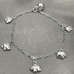 Sterling Silver Bracelet — Charm Bracelet Elephant Design Polished 03. 7 Inches — main product view — SKU 151815 | Plata 925 brazalete — Charm Bracelet Elephant diseño pulido 03. 7 Inches — SKU 151815