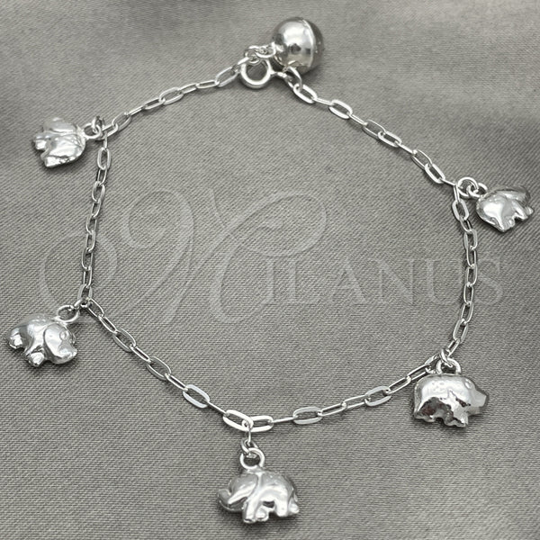 Sterling Silver Bracelet — Charm Bracelet Elephant Design Polished 03. 7 Inches — main product view — SKU 151815 | Plata 925 brazalete — Charm Bracelet Elephant diseño pulido 03. 7 Inches — SKU 151815