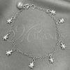 Sterling Silver Charm Bracelet, Turtle Design, Polished, Silver Finish, 03.397.0009.07 (7 Inches Length)