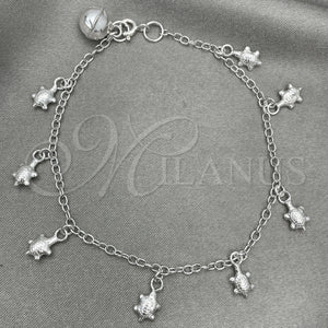 Sterling Silver Bracelet — Charm Bracelet Turtle Design Polished 03. 7 Inches — main product view — SKU 151816 | Plata 925 brazalete — Charm Bracelet Turtle diseño pulido 03. 7 Inches — SKU 151816