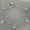Sterling Silver Charm Bracelet, Sun Design, Polished, Silver Finish, 03.397.0010.07 (01 MM Thickness, 7 Inches Length)