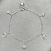 Sterling Silver Charm Bracelet, Sun Design, Polished, Silver Finish, 03.397.0010.07 (01 MM Thickness, 7 Inches Length)