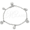 Sterling Silver Charm Bracelet, Sun Design, Polished, Silver Finish, 03.397.0010.07 (01 MM Thickness, 7 Inches Length)
