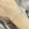 Sterling Silver Charm Bracelet, Star Design, Polished, Silver Finish, 03.397.0011.07 (7 Inches Length)