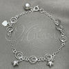 Sterling Silver Charm Bracelet, Star Design, Polished, Silver Finish, 03.397.0011.07 (7 Inches Length)