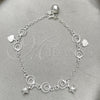 Sterling Silver Charm Bracelet, Star Design, Polished, Silver Finish, 03.397.0011.07 (7 Inches Length)