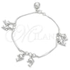 Sterling Silver Charm Bracelet, Dolphin Design, Polished, Silver Finish, 03.397.0012.07 (7 Inches Length)