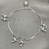 Sterling Silver Charm Bracelet, Dolphin Design, Polished, Silver Finish, 03.397.0012.07 (7 Inches Length)