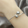 Sterling Silver Individual Bangle, Ball Design, Polished, Silver Finish, 07.395.0007.05 (10 MM Thickness, Size 5 (2.50 Diameter))
