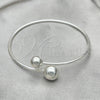 Sterling Silver Individual Bangle, Ball Design, Polished, Silver Finish, 07.395.0007.05 (10 MM Thickness, Size 5 (2.50 Diameter))