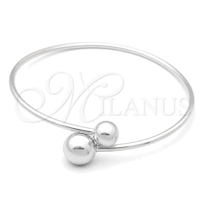 Sterling Silver Individual Bangle, Ball Design, Polished, Silver Finish, 07.395.0007.05 (10 MM Thickness, Size for wholesale, main product view