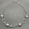 Sterling Silver Fancy Bracelet, Heart Design, Polished, Silver Finish, 03.407.0002.07 (7 Inches Length) for wholesale, additional product view 2