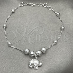 Sterling Silver Bracelet — Charm Bracelet Elephant Design Polished 03. 7 Inches — main product view — SKU 151825 | Plata 925 brazalete — Charm Bracelet Elephant diseño pulido 03. 7 Inches — SKU 151825