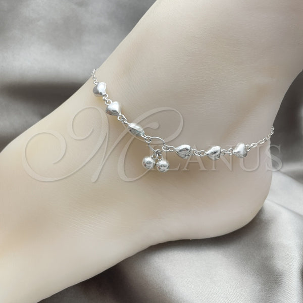 Sterling Silver Anklet — Charm Anklet Heart Design Polished 03. 10 Inches — alternate product view — SKU 151827 | Plata 925 tobillera — Charm Anklet corazón diseño pulido 03. 10 Inches — SKU 151827