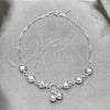 Sterling Silver Charm Anklet , Heart Design, Polished, Silver Finish, 03.407.0006.10 (10 Inches Length)