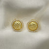 Oro Laminado Stud Earring, Gold Filled Style with Ivory Pearl, Polished, Golden Finish, 02.379.0035