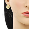 Oro Laminado Stud Earring, Gold Filled Style with Ivory Pearl, Polished, Golden Finish, 02.379.0035