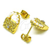 Gold Filled Ring — Stud Earring Purse Design with Ivory Pearl and — alternate product view — SKU 151835 | Oro Laminado anillo — Stud Earring Purse diseño with Ivory Pearl and — SKU 151835