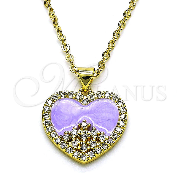 Gold Filled Pendant — Fancy Pendant Heart Design with White Cubic Zirconia — alternate product view — SKU 151853 | Oro Laminado dije — elegante Pendant corazón diseño with blanco Cubic Zirconia — SKU 151853