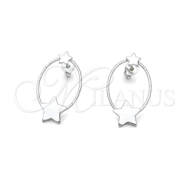 Sterling Silver Ring — Stud Earring Star Design Diamond Cutting 02. — main product view — SKU 151854 | Plata 925 anillo — Stud Earring estrella diseño Diamond Cutting 02. — SKU 151854