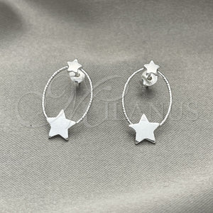 Sterling Silver Ring — Stud Earring Star Design Diamond Cutting 02. — main product view — SKU 151854 | Plata 925 anillo — Stud Earring estrella diseño Diamond Cutting 02. — SKU 151854