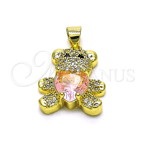 Gold Filled Pendant — Fancy Pendant Teddy Bear and Heart Design with — main product view — SKU 151865 | Oro Laminado dije — elegante Pendant Teddy Bear and corazón diseño with — SKU 151865