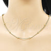 Oro Laminado Fancy Necklace, Gold Filled Style Ball and Curb Design, Polished, Golden Finish, 04.341.0101.16 (02 MM Thickness, 16 Inches Length)
