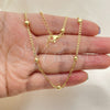 Oro Laminado Fancy Necklace, Gold Filled Style Ball and Curb Design, Polished, Golden Finish, 04.341.0101.16 (02 MM Thickness, 16 Inches Length)