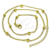 Oro Laminado Fancy Necklace, Gold Filled Style Ball and Curb Design, Polished, Golden Finish, 04.341.0101.16 (02 MM Thickness, 16 Inches Length)
