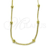 Oro Laminado Fancy Necklace, Gold Filled Style Ball and Curb Design, Polished, Golden Finish, 04.341.0101.16 (02 MM Thickness, 16 Inches Length)