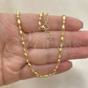 Oro Laminado Fancy Necklace, Gold Filled Style Ball Design, Polished, Golden Finish, 04.341.0103.16 (03 MM Thickness, 16 Inches Length)