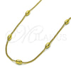 Oro Laminado Fancy Necklace, Gold Filled Style Curb and Ball Design, Polished, Golden Finish, 04.341.0104.18 (02 MM Thickness, 18 Inches Length)