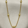 Oro Laminado Fancy Necklace, Gold Filled Style Curb and Ball Design, Polished, Golden Finish, 04.341.0104.18 (02 MM Thickness, 18 Inches Length)