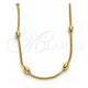 Oro Laminado Fancy Necklace, Gold Filled Style Curb and Ball Design, Polished, Golden Finish, 04.341.0104.18 (02 MM Thickness, 18 Inches Length)