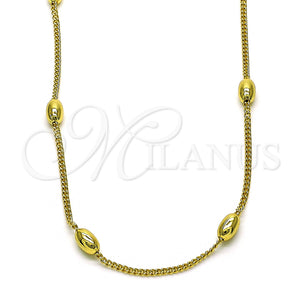 Gold Filled Necklace — Fancy Necklace Curb and Ball Design Polished 04. — main product view — SKU 151873 | Oro Laminado collar — elegante Necklace Curb and Ball diseño pulido 04. — SKU 151873